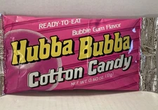 Vintage 1989 Wrigley’s HUBBA BUBBA COTTON CANDY Bubble Gum BAG 17gm-NOS-SEALED