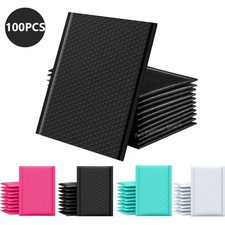 100 Pcs Black Bubble Mailer Padded Mailing Envelopes Mailer Poly for Packaging