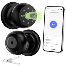 Fingerprint Door Lock, Door Knob, 2.4G WiFi Biometric Door Knobs with App Con...