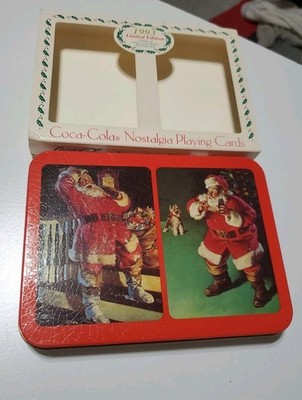  Vtg 1993 Coca-Cola Nostalgia Playing Cards 2 Decks Sealed Limited Edition Santa