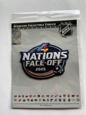 2025 NHL 4 NAZIONI FACE - OFF PATCH PLAYER NHL JERSEY STYLE LICENZA UFFICIALE