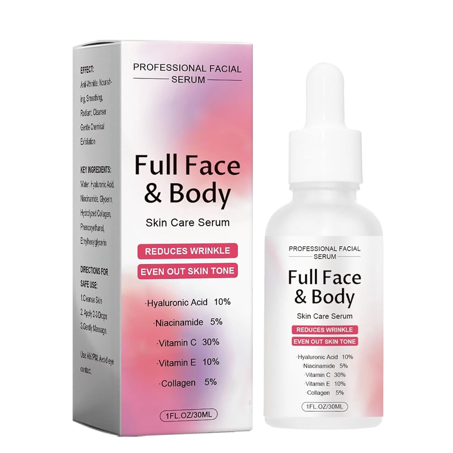 Finones Skin Vitamin Serum for Face and Body, 5 in 1 Anti Wrinkle Firming Ser