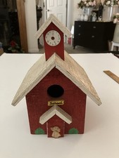 Hand Made Wooden School Bird House 11  X 7.5 X 7