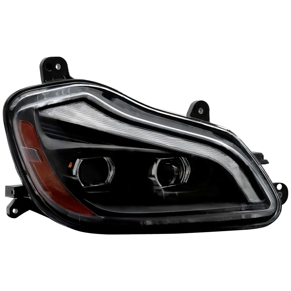 Faros LED negros para conductor pasajero Kenworth T680 2013-2021 Foto 3 de 4