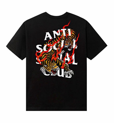 Anti Social Social Club Tiger Blood Tee Black Graphic Logo T-Shirt Size M- New