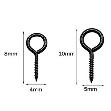 200Pcs Black Tiny Small Screw Eye Pins Hooks for Jewelry Making DIY Crafts, Bead