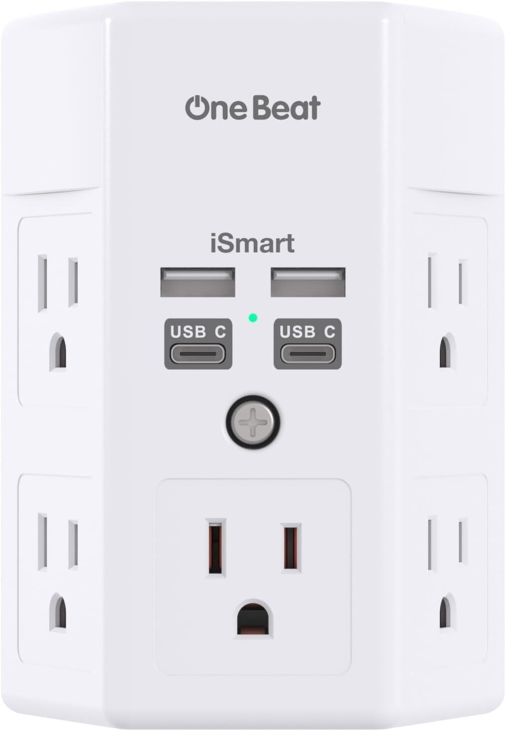 5 Outlet Extender Surge Protector Multi Plug Wall Adapter USB Charger Ports with