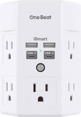 Multi Plug Outlet Surge Protector - POWSAF 5 Outlet Extender with 4 USB Ports(2