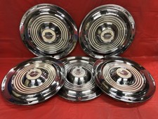 Vintage Set Of 5 195455 Oldsmobile 15 Hubcaps Jet Star Starfire