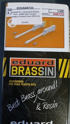 EDU648723 1:48 Eduard Brassin Print - A6M2 Zero Cannon Barrels & Cockpit Guns