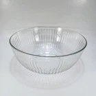 Vintage Pyrex 4.5 QT Ribbed Clear Glass Mixing Bowl 7404-S Made in USA