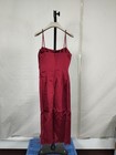 HOUSE OF CB 'Anja' Wine Satin Corset Midi Dress /Size M-US 6-8/QA6283