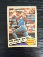 1985 Topps Tiffany #4 Blue Jays Cliff Johnson Record Breaker MT