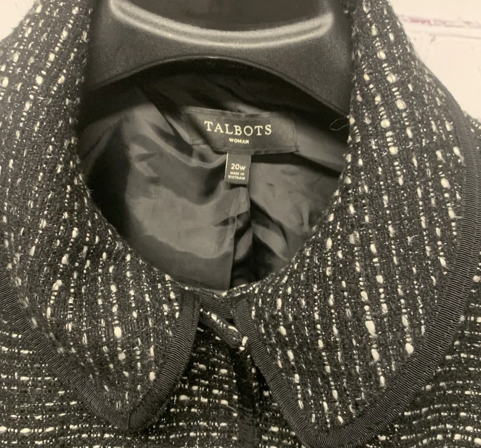 Blazer para mujer Talbots talla grande 20W chaqueta traje negro pesado Foto 3 de 4