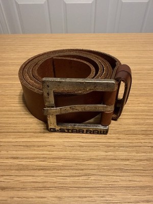G Star RAW Men's DUKO Belt in Cognac Cuba Leather, Size 95cm/38
