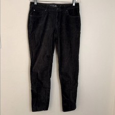 Eddie Bauer Boyfriend Slim corduroy pants Charcoal Gray 5 pocket button zip 6