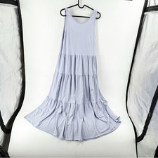 ✅ J. Crew Broken-in Jersey Tiered Maxi Dress Size Small LIGHT BLUE