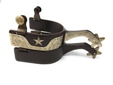 Aj Tack Mens Antique Brown Star And Dots Spurs 2589901