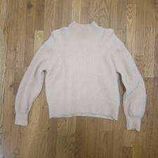 Other Stories Small Mock Neck Beige Sweater Long Sleeve Wool Blend Pullover