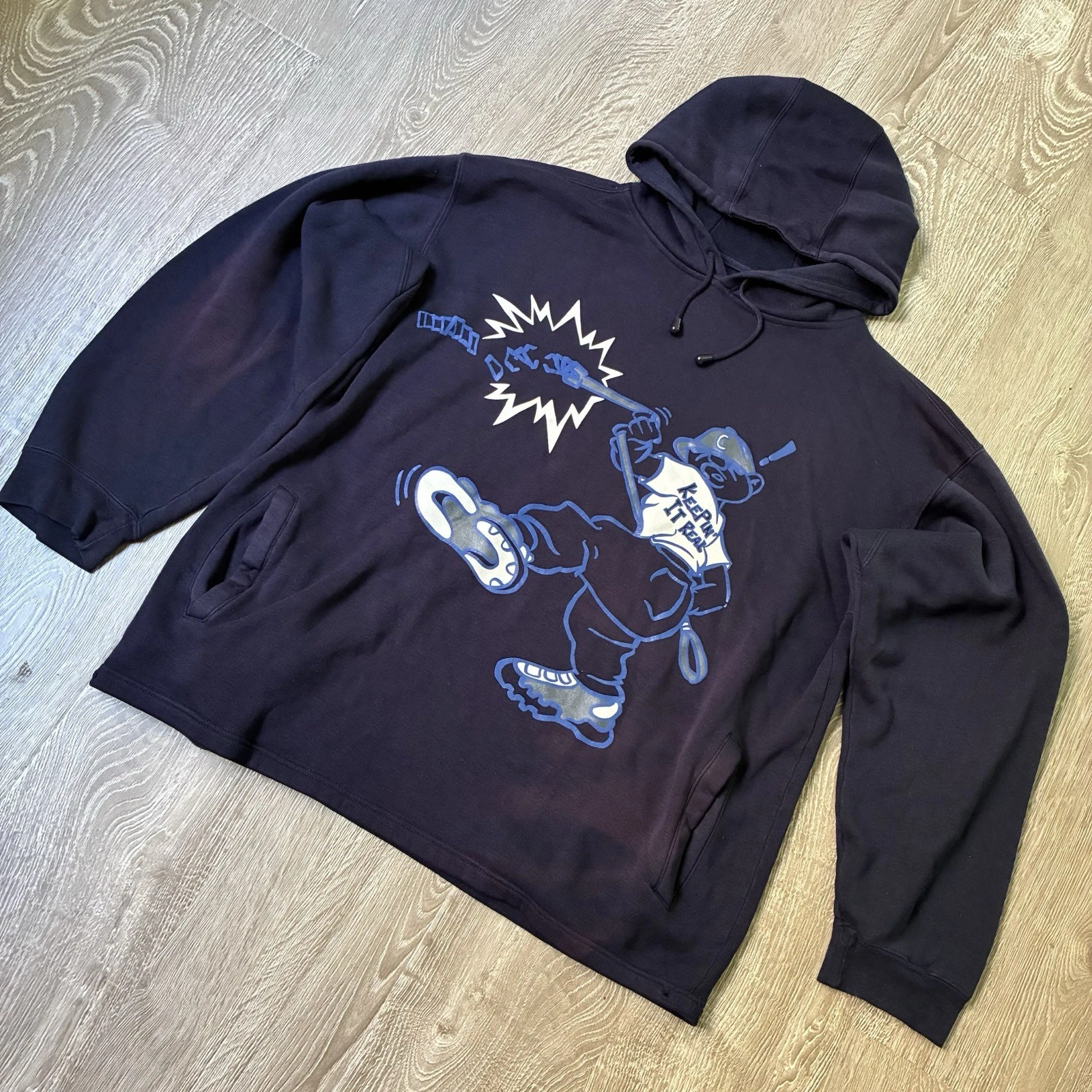 Vintage MillionGuy Hoodie XL Made in Russia Y2K Graphic Cartoon Streetwear Rare