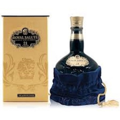  Chivas Regal ROYAL SALUTE 21 Whisky Large Porcelain Flagon Bottle & Pouch & Box
