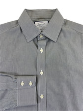 Charles Tyrwhitt Men's Non-Iron SLIM FIT Dark Gray Stripe Dress Shirt 16/34