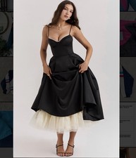 House of CB Mademoiselle Black Tulle MIDI Dress A/C cup size S