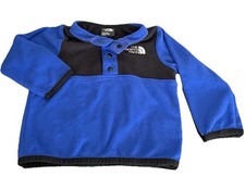 The North Face 1/4 Button Black and Blue Fleece Pullover - Infant 6-12M