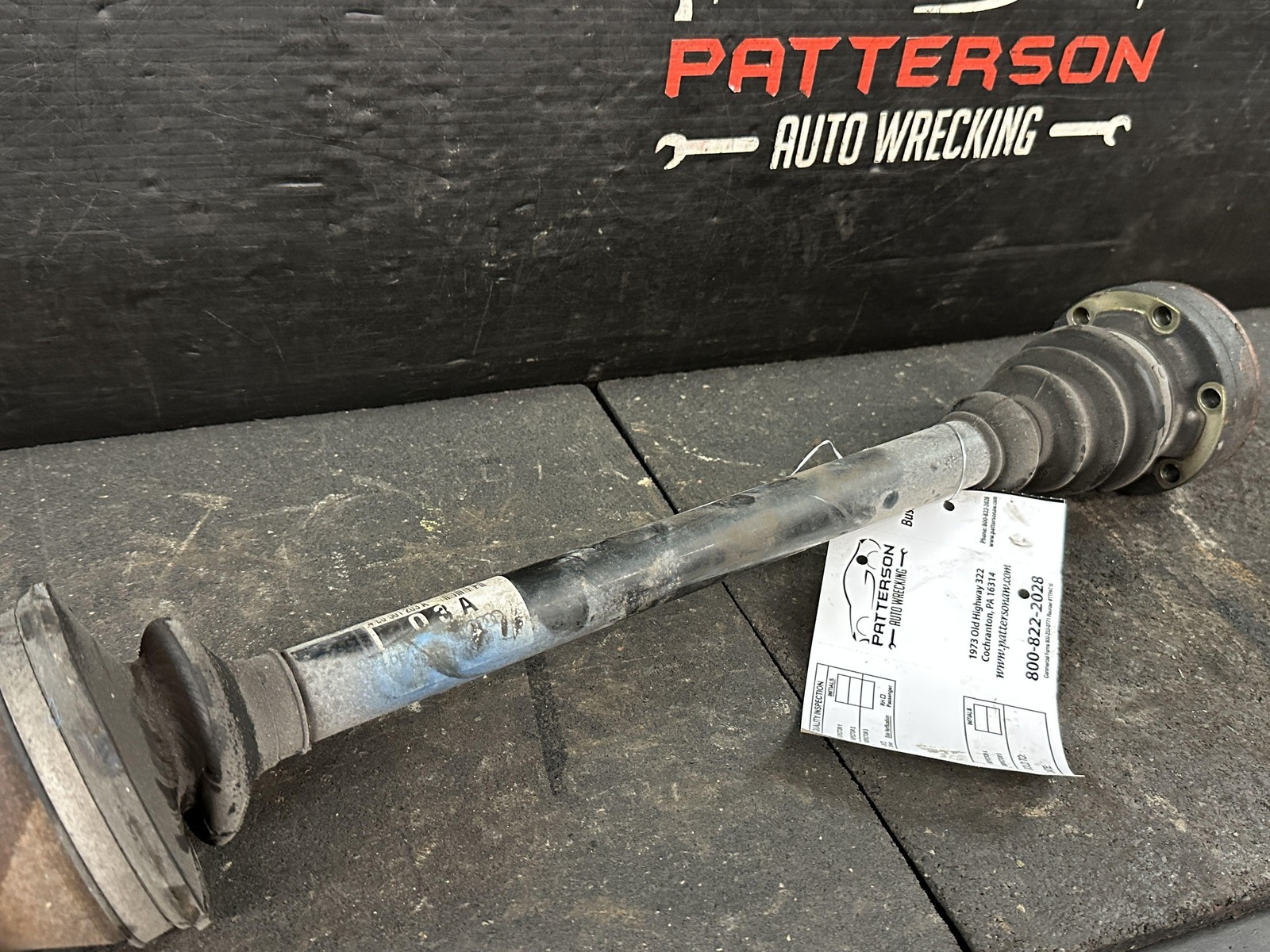 03-12 BENTLEY CONTINENTAL 6.0 REAR DRIVER LEFT CV AXLE SHAFT 4E0501203A