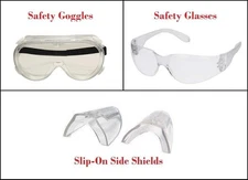 Protected Safety Goggles Glasses Side Shields ANSI and CE Select Type and Pack