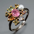 Handmade Natural Tourmaline Ring 925 Sterling Silver Size 7.75 /R472816