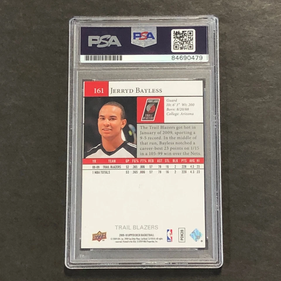 2009-10 Upper Deck Basketball #161 Jerryd Bayless Signed Card AUTO PSA Slabbed T - Image 2 of 2