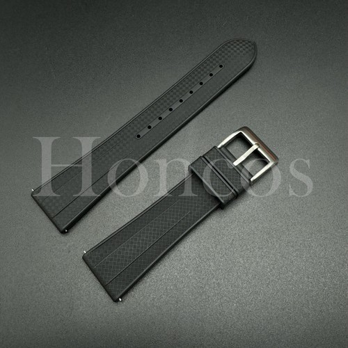 22 MM FKM Soft Silicone Rubber Watch Band Strap Quick Release Fits Citizen Black - Picture 3 of 4