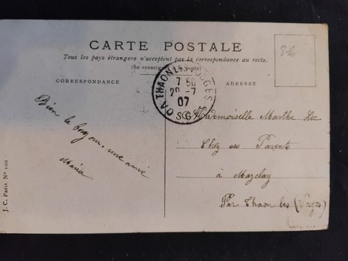 N°790/34 1 Carte Postale Ancienne Bonne Fête Ecrite - Foto 2 di 2