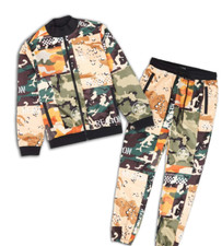Reason Allover Camo Mixed Print Track Set Tracksuit 2 Piece Men's Size Large