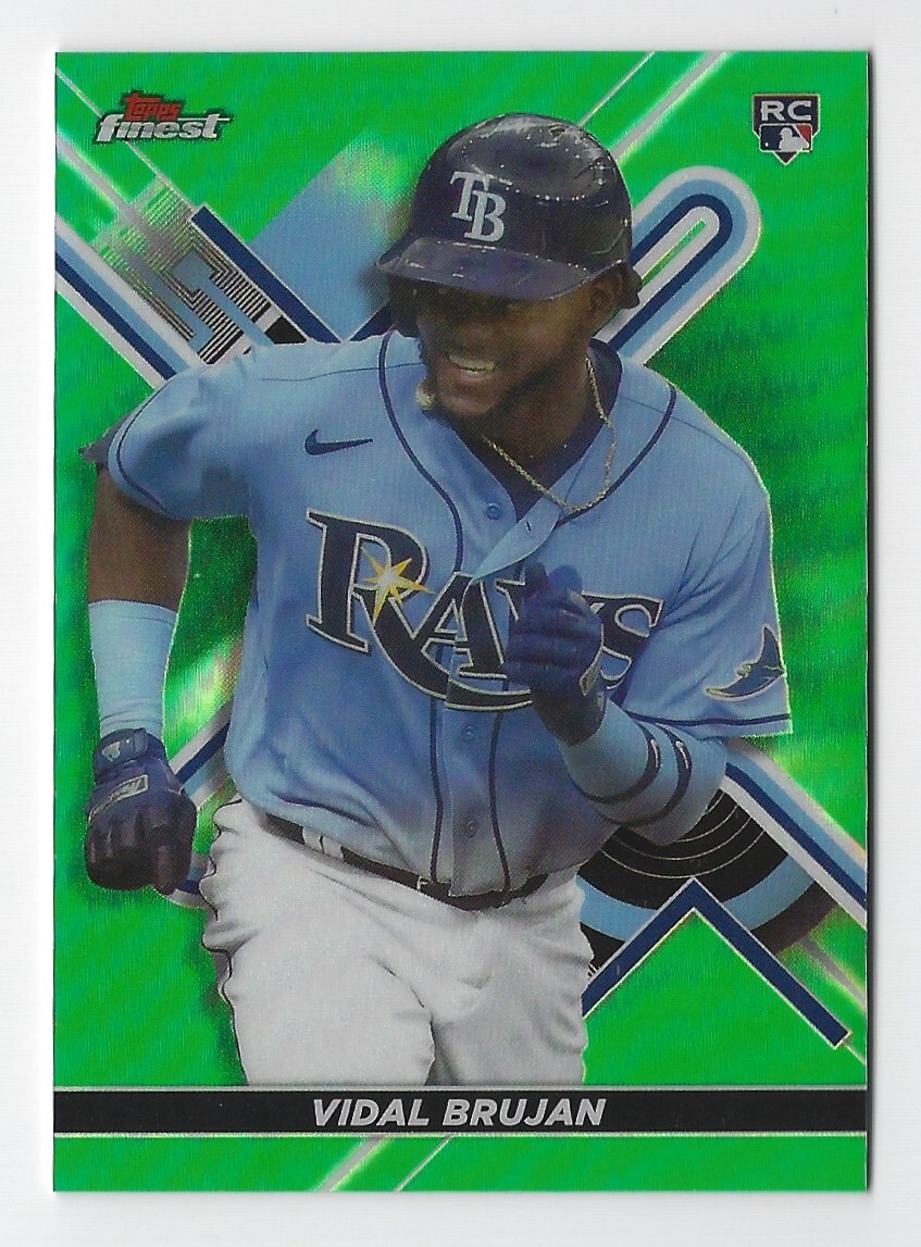 2022 Topps Finest #3 Vidal Brujan RC Green Refractor #'d 67/99 ~ Tampa Bay Rays
