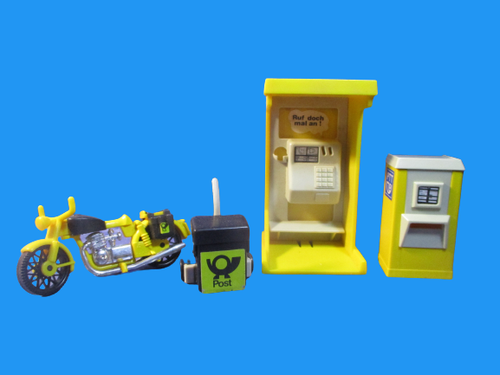 PLAYMOBIL La Poste - Boîte Aux Lettres Jaune Vintage Avec Facteur | R5232 3231 | Jeu Complet D'Occasion