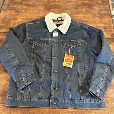 Wrangler Cowboy Cut Jeans Jacket Men's L NWT Sherpa Lined
