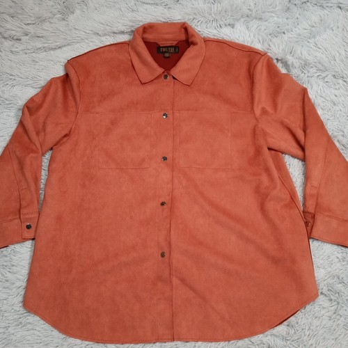 Truth By Republic Shirt Damen 1X Kunstleder Soft Top Druckknopf leicht - Bild 1 von 12