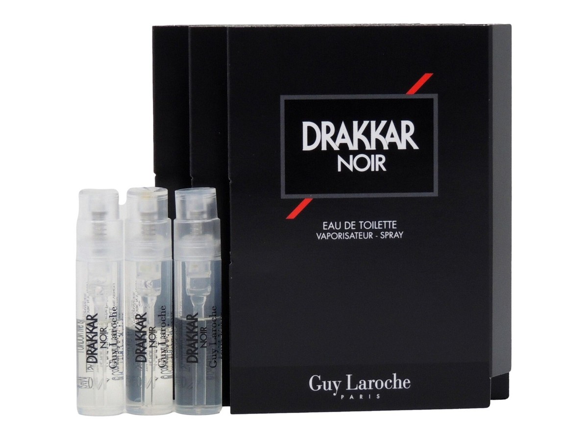 GUY LAROCHE DRAKKAR NOIR EDT 1.2ml .04fl oz x 3 COLOGNE SPRAY