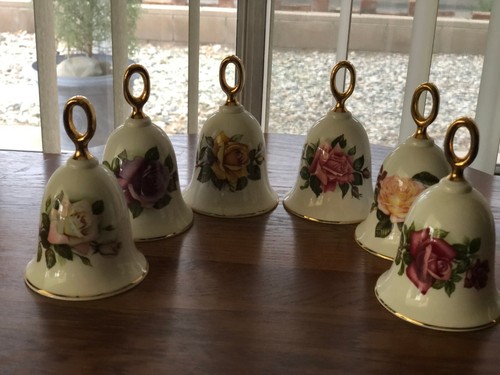 LOT OF 6 DANBURY MINT "AMERICAN ROSE" COLLECTION BELLS - Picture 8 of 8