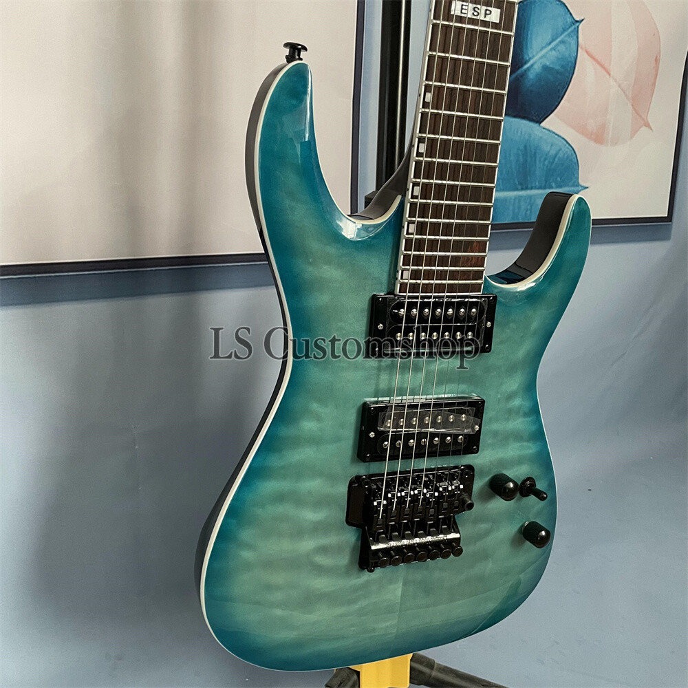 Custom Horizon E-II Electric Guitar 7 String Floyd Rose Blue Burst  