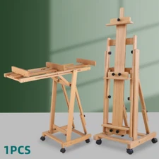 Movable Studio Easel Artist Painting Stand Beech Wood H-Frame Heavy Duty 87 In