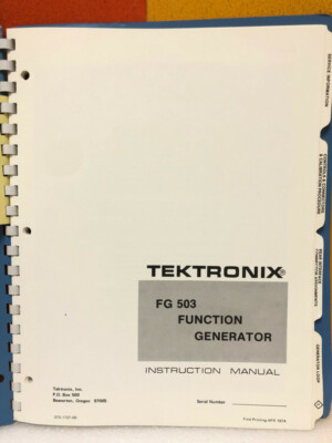 Tektronix 070-1727-00 FG 503 Function Generator Instruction Manual