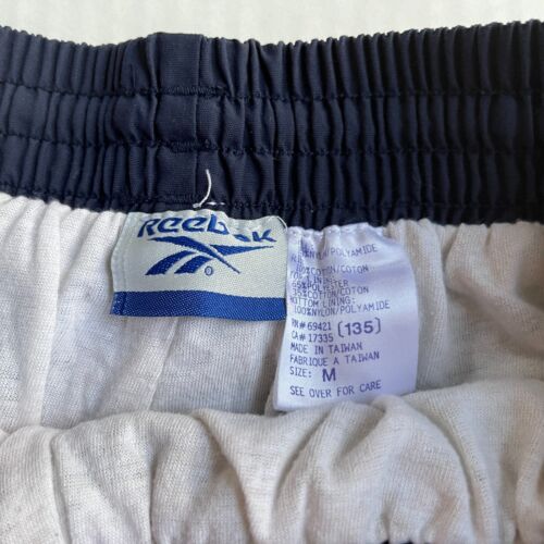 Vintage Reebok Track Joggers Pants Mens Medium Windbreaker Lined Zip Ankle - Picture 2 of 8