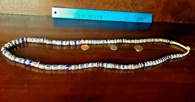 Antique 32'' Strand of 4 Layer African Chevron Trade Beads