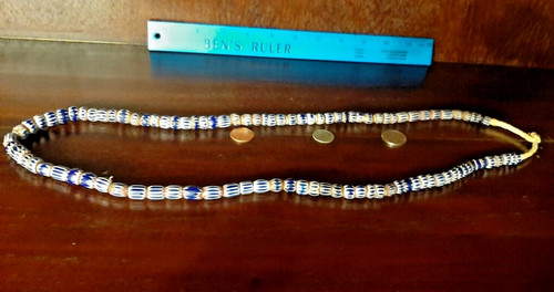 Antique 32" Strand of 4 Layer African Chevron Trade Beads