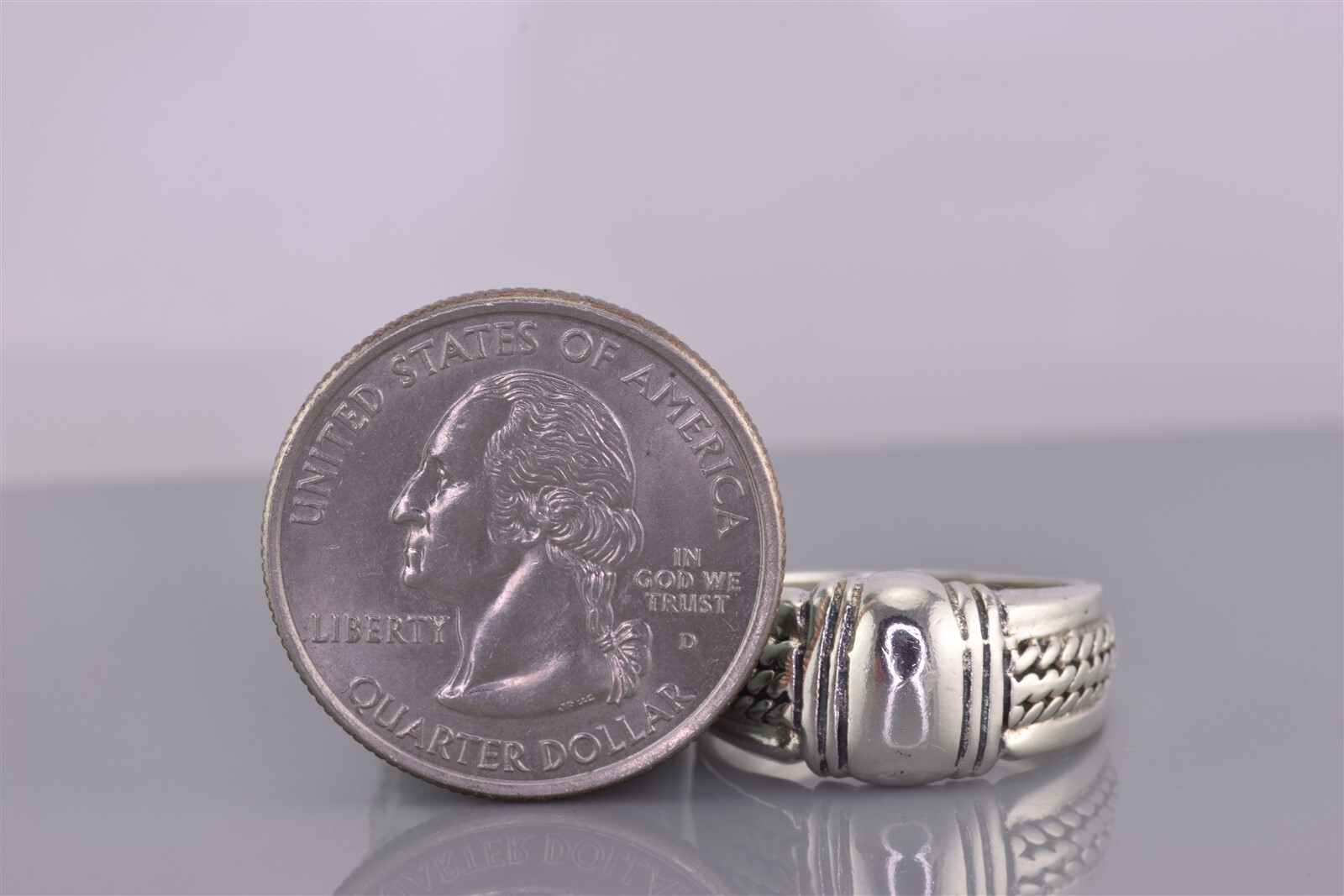 Sterling Silver Collared Polished Double Cable Ba… - image 8