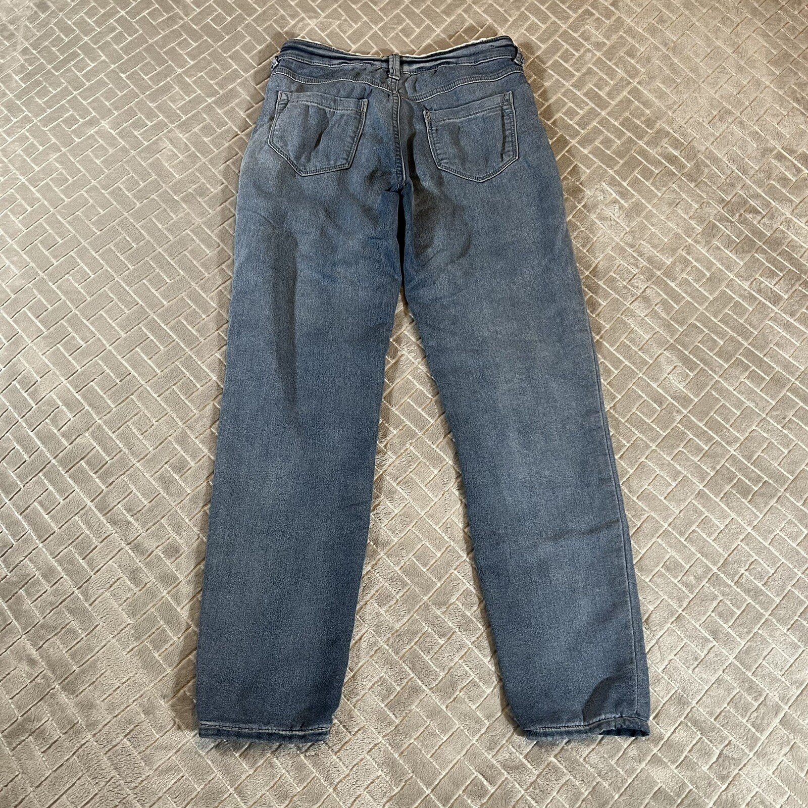 Rewash Womens 1 Denim Jeans Blue Soft Stretch Boyfriend Tapered Leg Lightweight