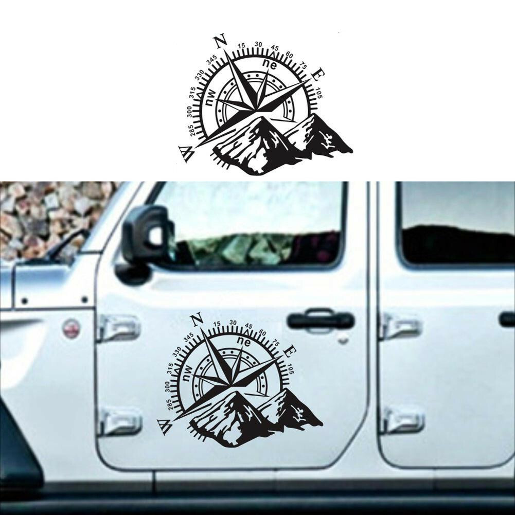 Mduoduo Mountain Compass Stickers Decal For Car Hood Auto Body Side Door Compass Graphics Car Stickers Vinyl Off Road Vehicles Sticker Car Accessories